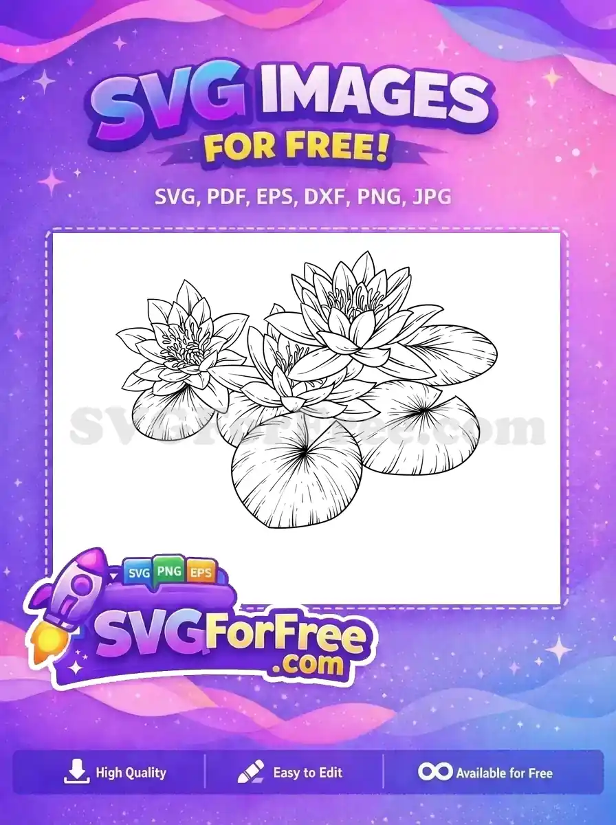 Free Detailed Lotus Free Flower Stamp Floral Free SVG