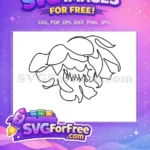 Free Simple Line Free Flower Stamp Floral Free SVG - Instant Download