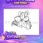 Free Detailed Flower Stamp Free Floral Accent Flower Free SVG - Instant Download