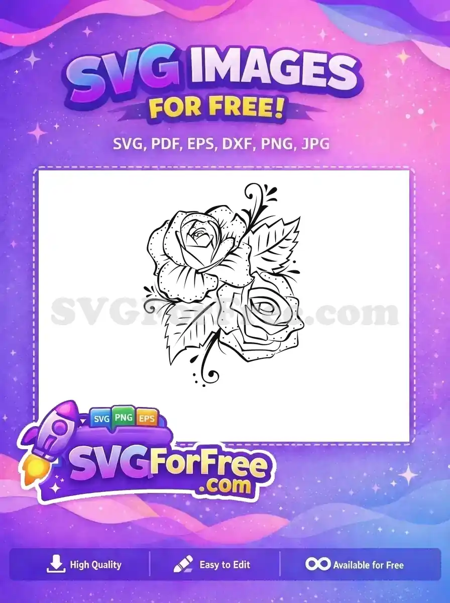 Free Rose Outline Stamp Free Floral Design Flower Free SVG
