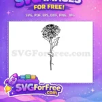 Free Chrysanthemum Flower Free Detailed Petals Floral Stamp Free SVG - Instant Download