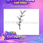 Free Leaf Branch Free Flower Stamp Silhouette Free SVG - Instant Download