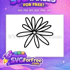Free Black Petals Free Floral Outline Flower Free SVG