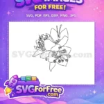 Free Detailed Petals Free Curled Stamens Flower Stamp Free SVG - Instant Download