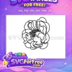 Free Black Outline Flower Free Elegant Petals Floral Free SVG - Instant Download