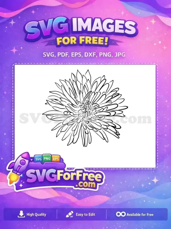 Free Detailed Petals Free Monochrome Flower Stamp Free SVG