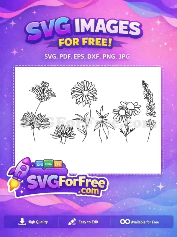 Free Floral Outlines Free Flower Stamp Wildflower Free SVG Free Floral Outlines Free Flower Stamp Wildflower Free SVG