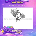 Free Striped Petals Free Flower Stamp Floral Design Free SVG - Instant Download