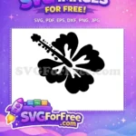 Free Black Hibiscus Free Flower Stamp Generic Free SVG - Instant Download