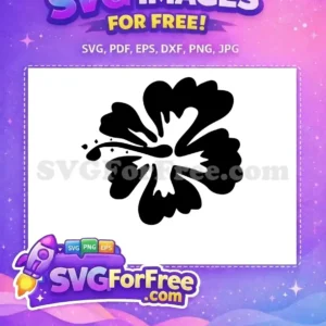Free Black Hibiscus Free Flower Stamp Art Free SVG