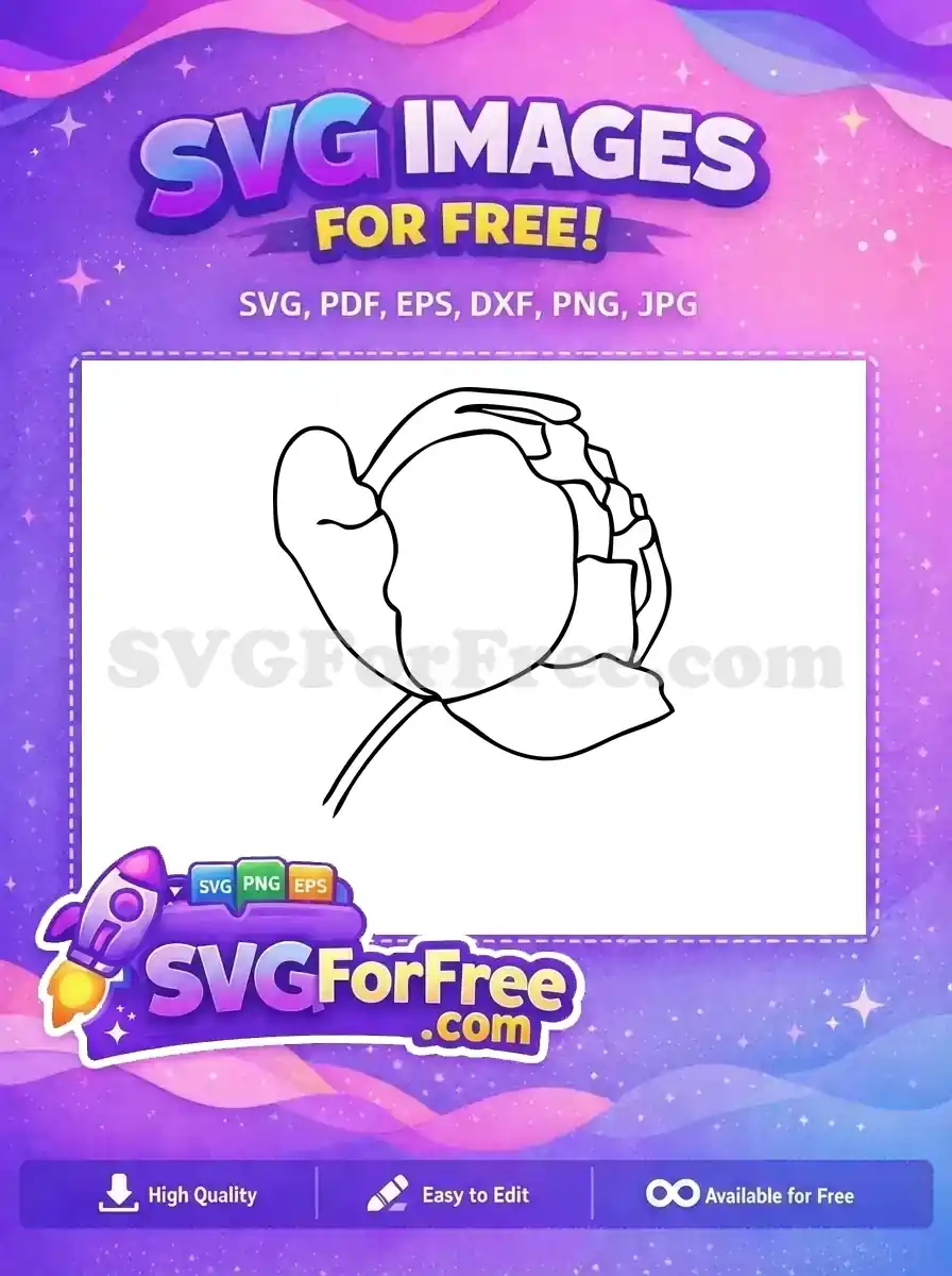 Free Peony Outline Free Flower Stamp Floral Free SVG 2