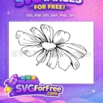Free Detailed Petals Free Floral Outline Flower Free SVG 1 - Instant Download