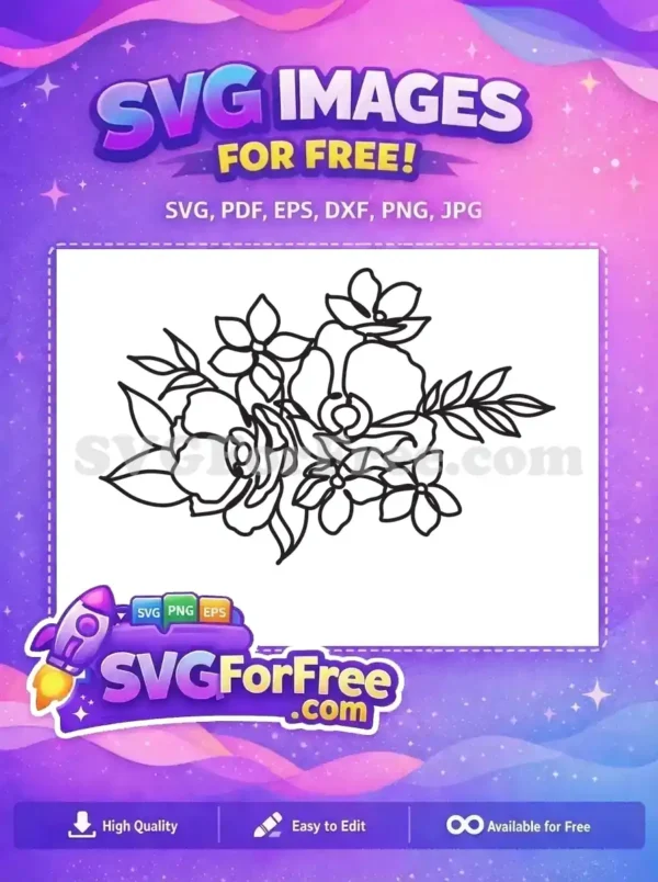 Free Floral Bouquet Free Flower Stamp Design Free SVG