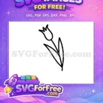 Free Tulip Outline Free Flower Stamp Spring Free SVG - Instant Download
