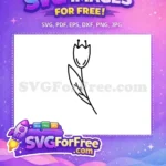 Free Simple Tulip Free Flower Stamp Floral Free SVG - Instant Download