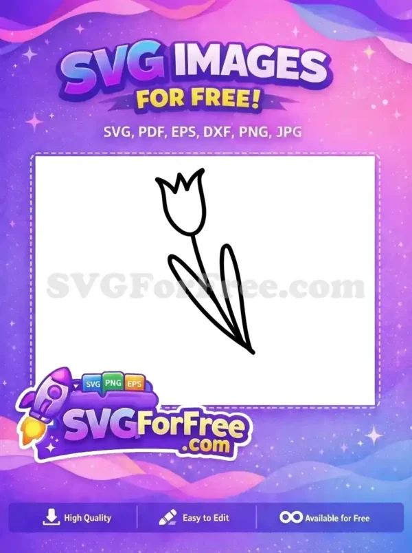 Free Tulip Outline Free Flower Stamp Floral Free SVG Free Tulip Outline Free Flower Stamp Floral Free SVG