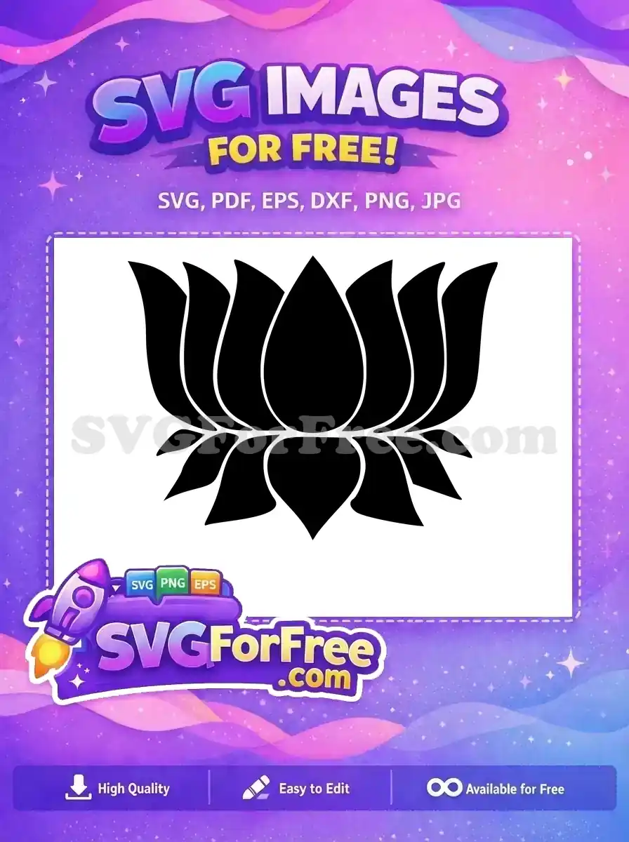 Free Black Lotus Flower Free Floral Design Flowers Free SVG 1