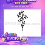 Free Intricate Line Free Flower Silhouette Art Free SVG - Instant Download