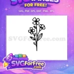 Free Cat Flowers Free Silhouette Art Free SVG - Instant Download