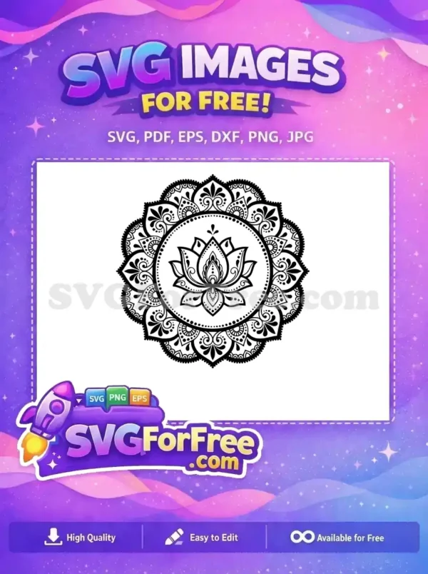 Free Floral Mandala Flower Free Symmetric Design Flowers Free SVG