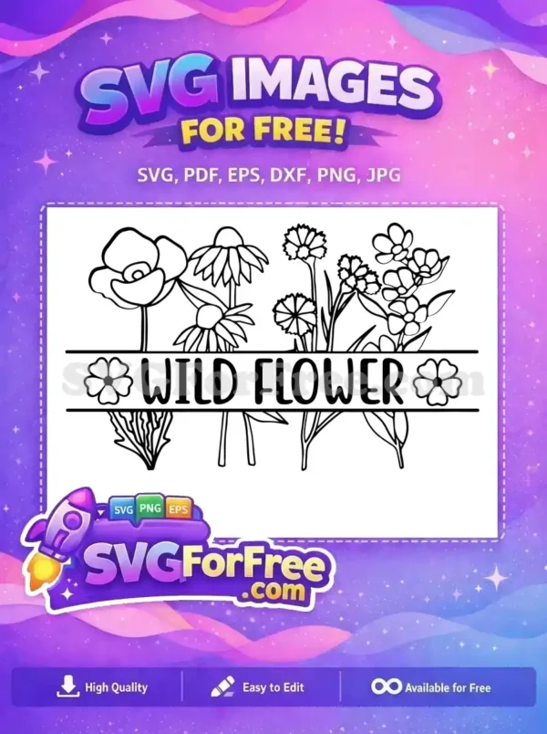 Free Wildflower Border Free Floral Elements Flowers Free SVG