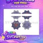 Free Floral Decoration Free Purple Green Flowers Design Free SVG - Instant Download