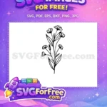 Free Floral Outline Free Black Flowers Category 1 Free SVG - Instant Download
