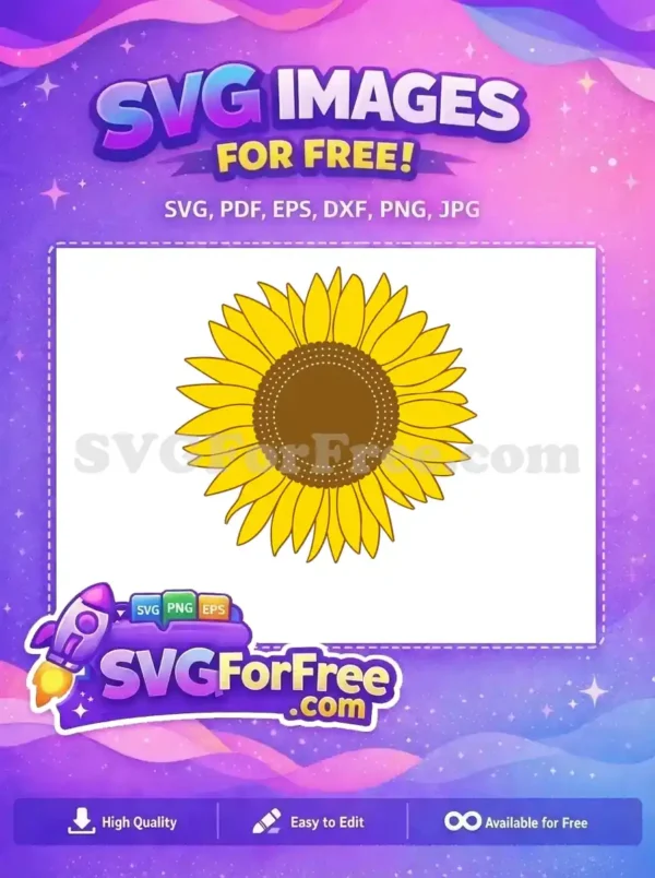 Free Yellow Petals Free Brown Center Flowers Free SVG 2