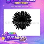 Free Black Sunflower Free Floral Design Flowers Free SVG - Instant Download