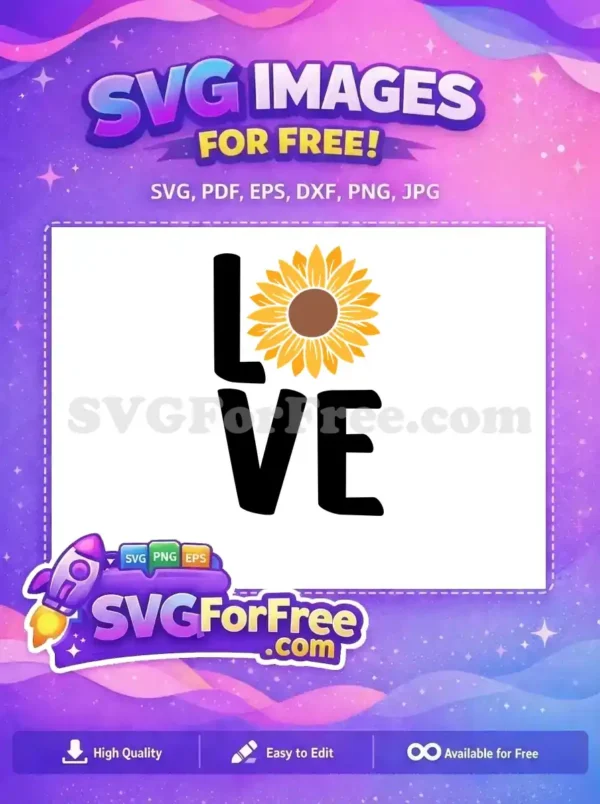 Free Sunflower Love Free Floral Design Flowers Free SVG