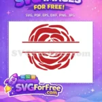 Free Crimson Rose Free Split Monogram Flowers Free SVG - Instant Download