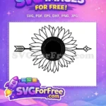 Free Outlined Sunflower Free Arrow Detail Floral Free SVG - Instant Download