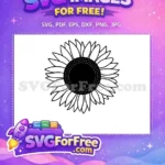 Free Sunflower Outline Free Black Center Flowers Free SVG - Instant Download