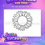 Free Sunflower Outline Free Floral Design Flowers Free SVG - Instant Download