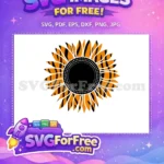 Free Orange Striped Petals Free Black Center Flowers Free SVG - Instant Download