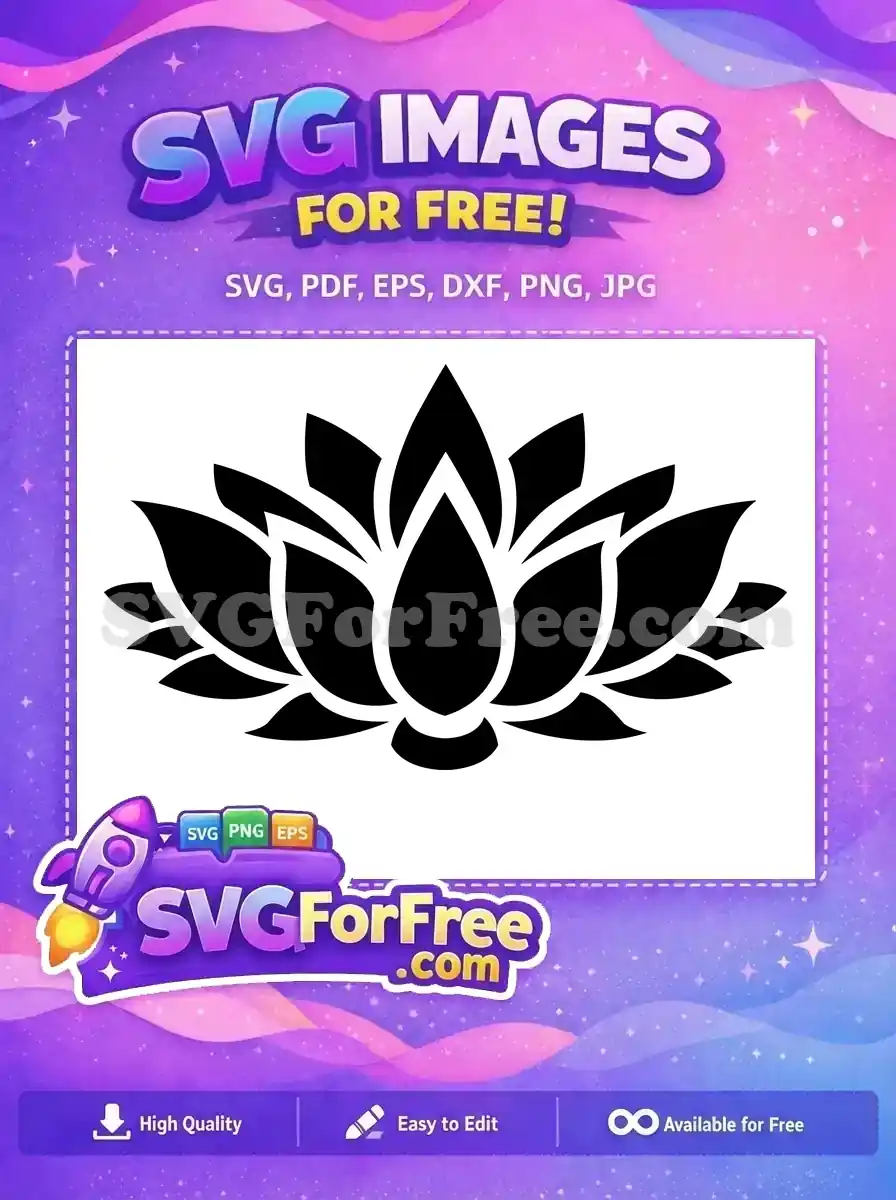Free Detailed Lotus Free Flower Silhouette Flowers Free SVG