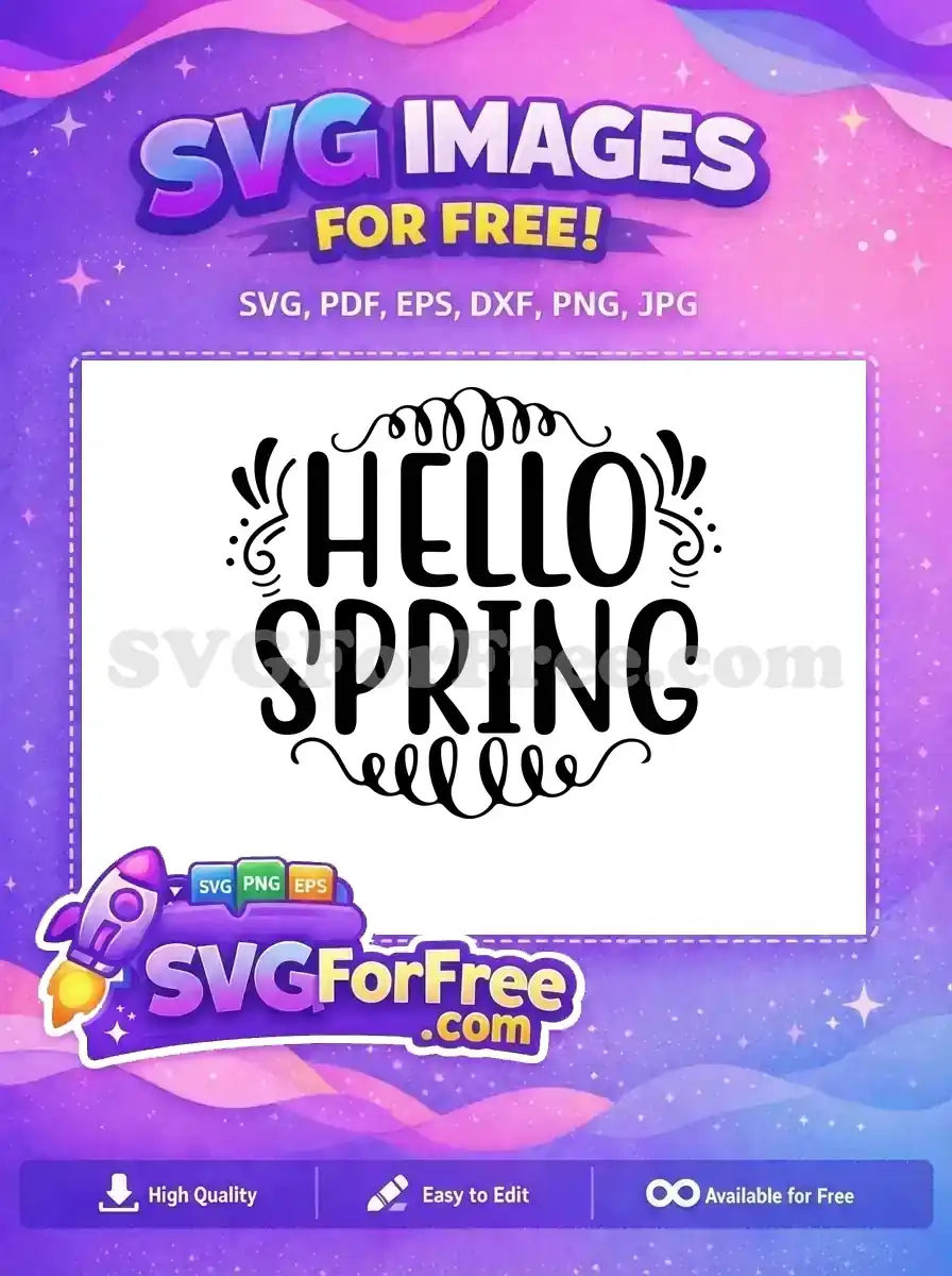 Free Floral Elements Free Hello Spring Design Flowers Free SVG