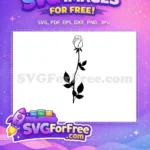 Free Black Rose Bud Free Prickly Stem Flowers Free SVG - Instant Download