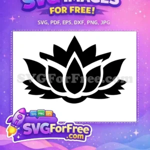 Free Black Lotus Flower Free Floral Silhouette Art Free SVG