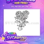 Free Rose Bouquet Free Ribbon Detail Flowers Free SVG - Instant Download