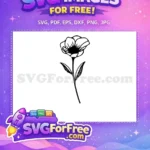 Free Line Flowers Free Floral Art Category 1 Free SVG - Instant Download