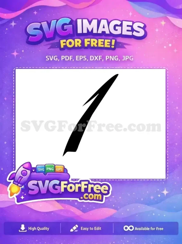 Free Number One Free Black Bold Fonts Free SVG 1