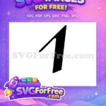 Free Black Bold Number One Free Fonts Alphabet Free SVG 1 - Instant Download