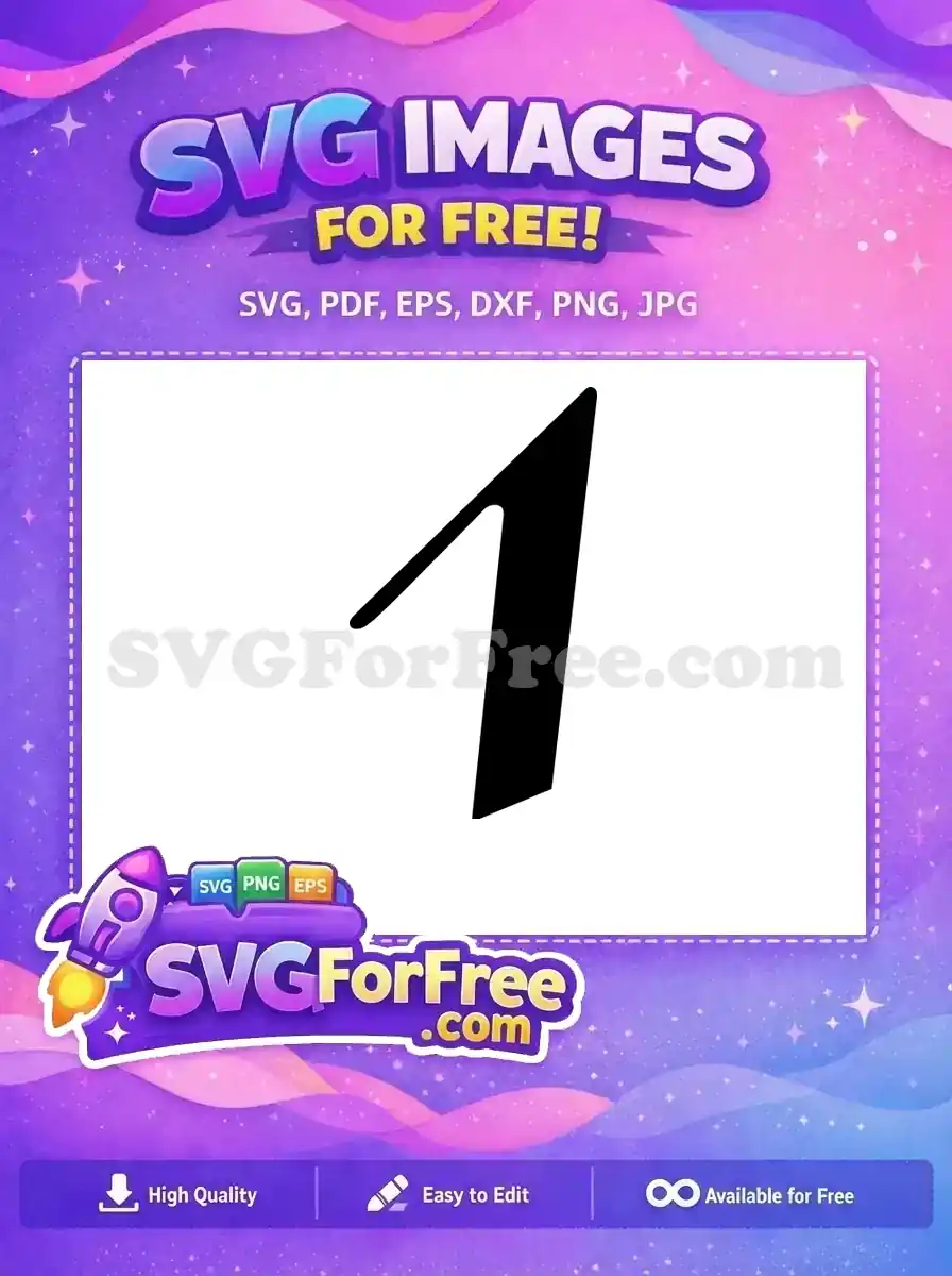 Free Black Bold Number One Free Fonts Alphabet Free SVG 1