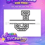 Free Split Chevron Monogram Free Letter T Initial Free SVG - Instant Download