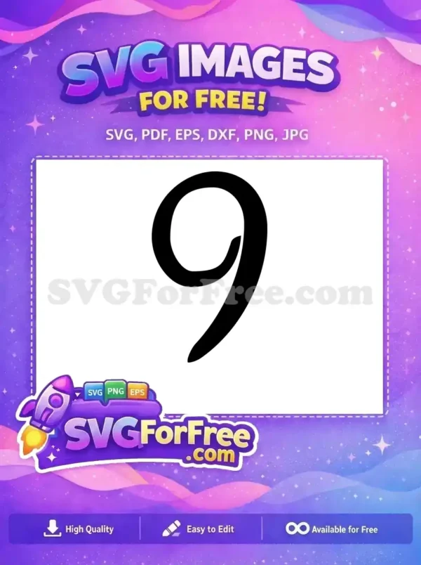 Free Black Number Nine Free Fonts Number Free SVG 2