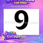 Free Number Nine Bold Free Black Fonts Alphabet Free SVG - Instant Download