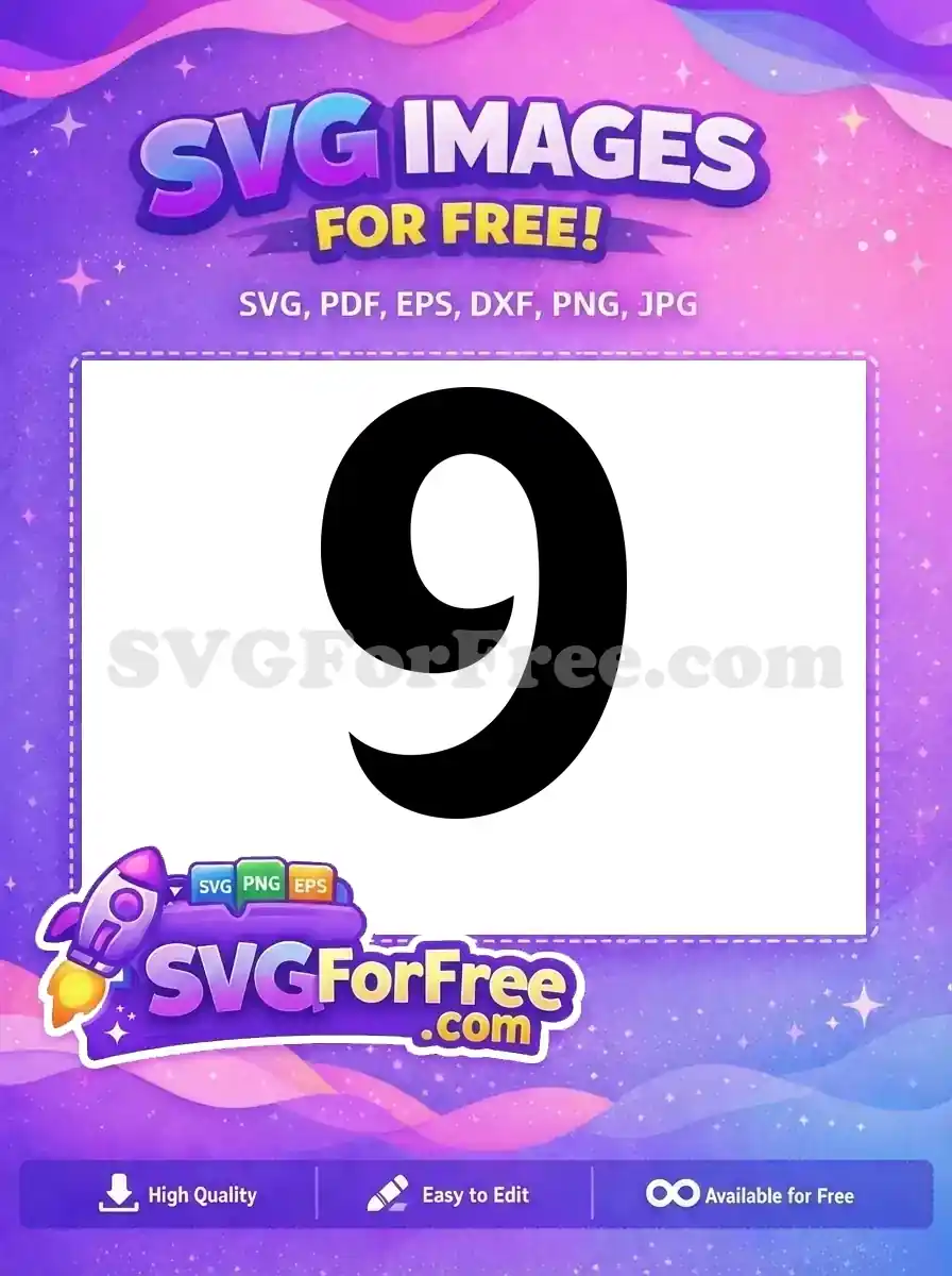 Free Number Nine Bold Free Black Fonts Alphabet Free SVG