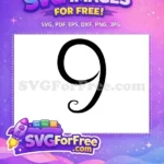 Free Swirling Number Free Nine Fonts Number Free SVG - Instant Download