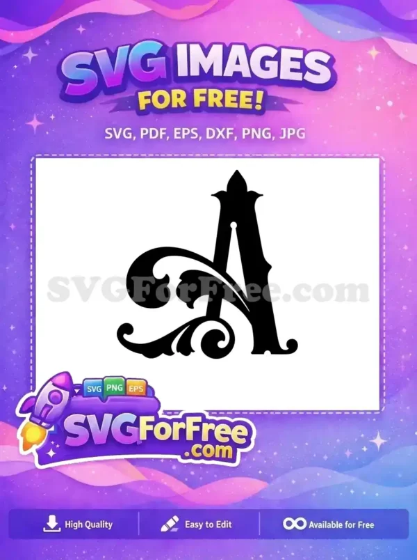 Free Ornate Swirls Free Letter A Fonts Free SVG
